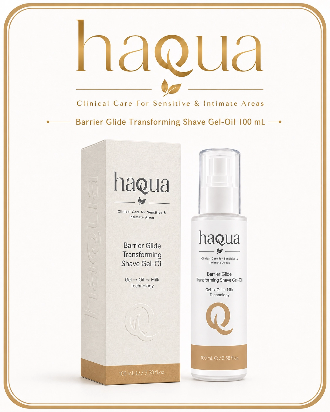 HAQUA Barrier Glide Transforming Shave Gel-Oil